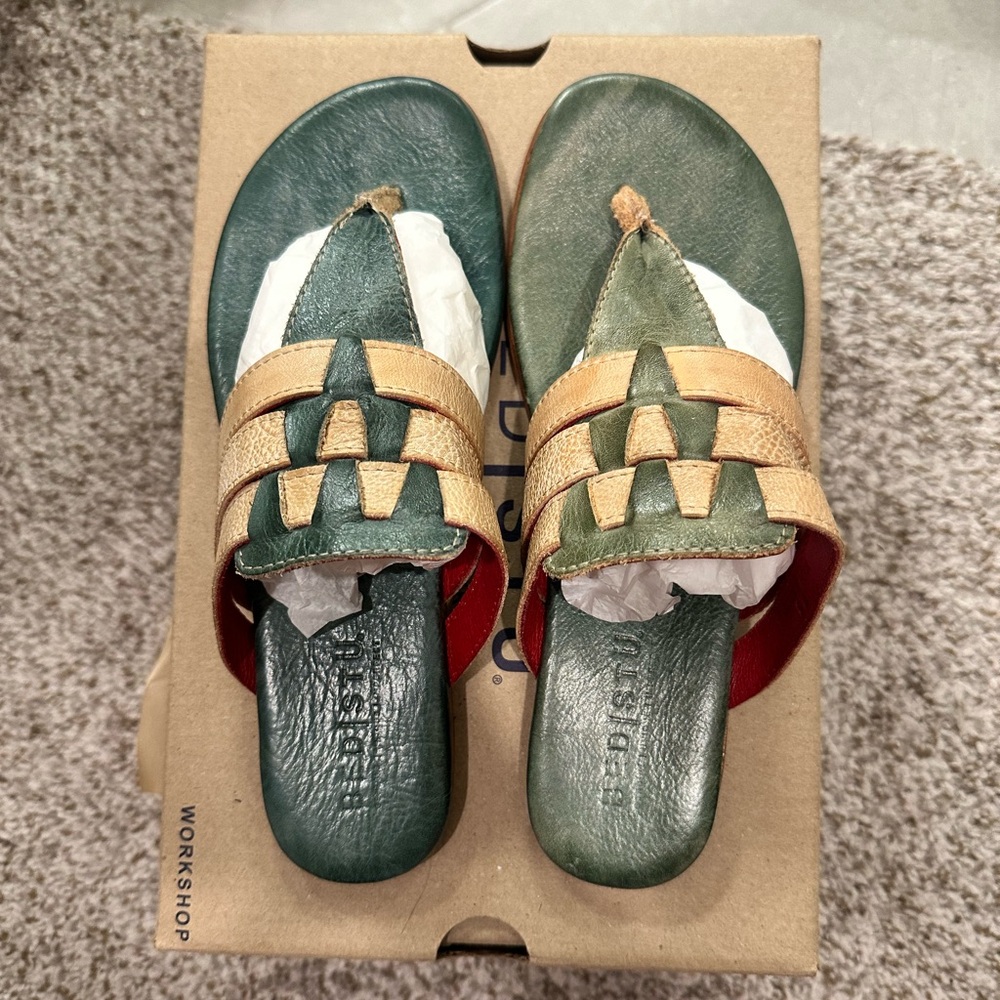 Bed Stu Yoli Sandal Pistachio Bone Rustic